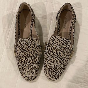 Stylish animal print loafers. Worn once!